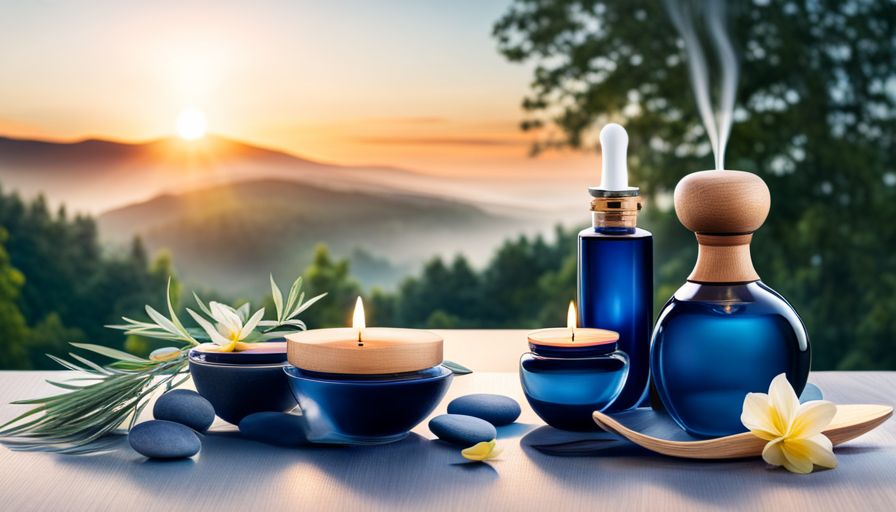 An image showcasing the versatile uses of Eucalyptus Blue essential oil