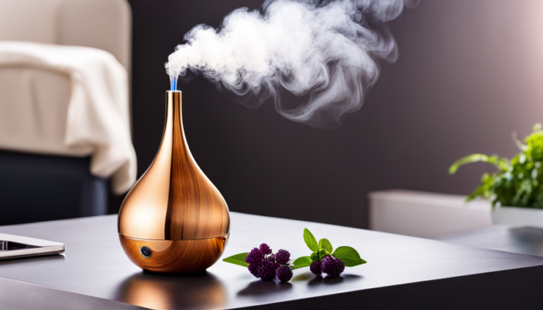 An image showcasing a sleek, modern nebulizer essential oil diffuser